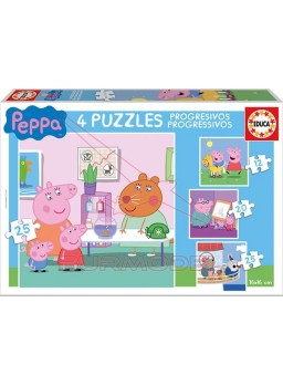 Puzzle progresivos Peppa Pig 12-16-20-25 piezas