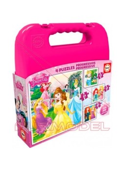 Puzzle progresivo Princesas Disney en maleta
