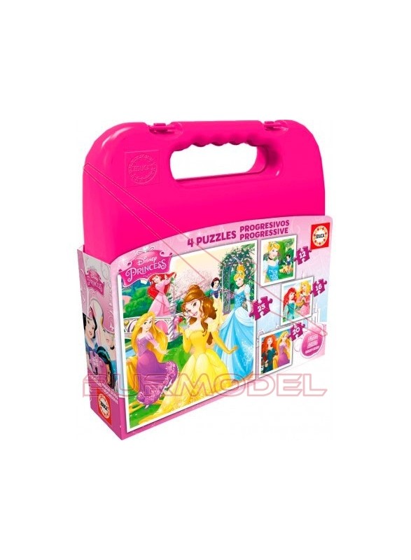 Puzzle progresivo Princesas Disney en maleta