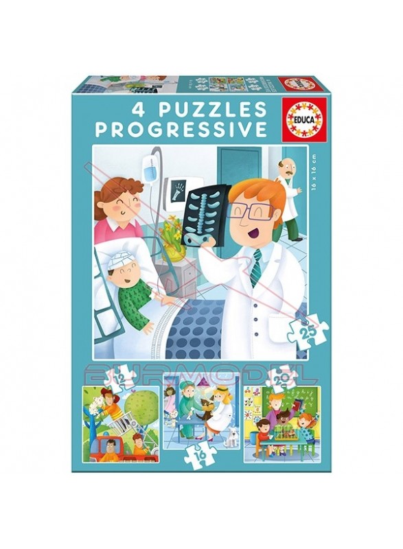 Cuatro puzzles progresivos De mayor quiero ser