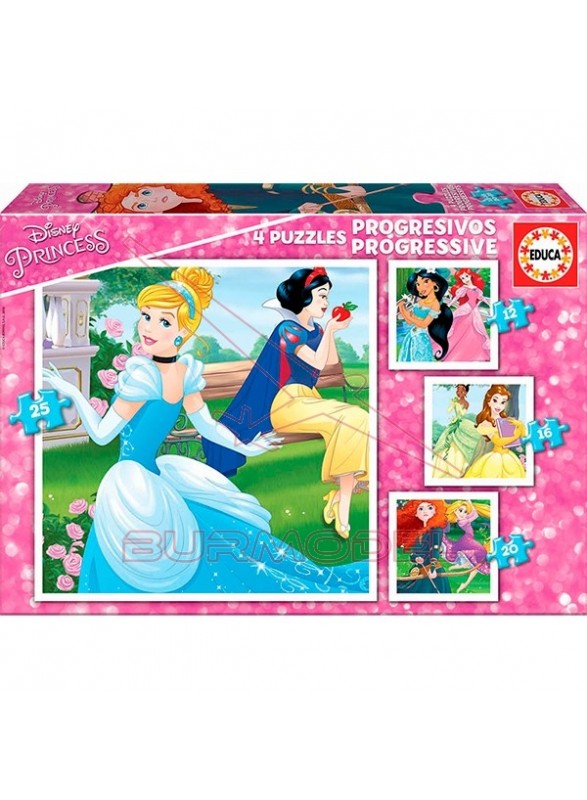 Puzzles progresivos Princesas Disney 12-16-20-25