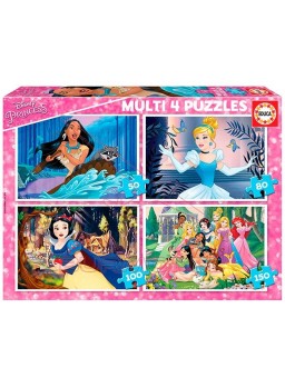 Multi 4 puzzles 50-80-100-150 princesas disney