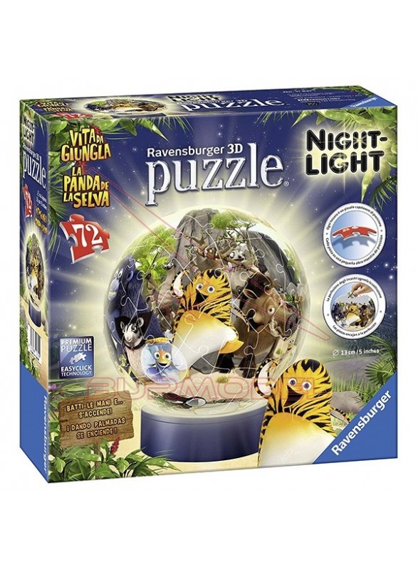 Puzzle 3D lámpara La panda de la selva