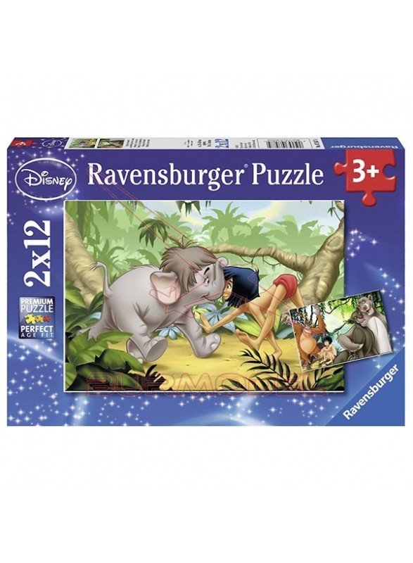 Puzzle infantil El libro de la selva 2x12 piezas