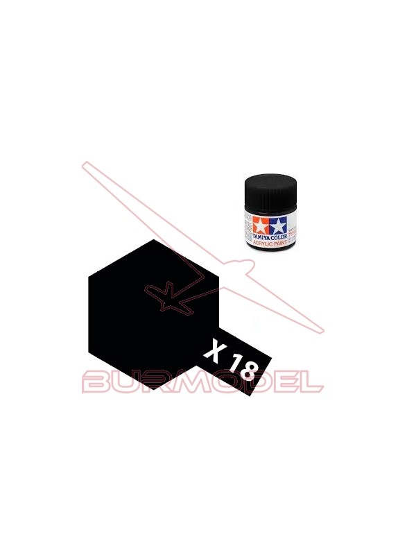 Pintura Tamiya X-18 Semi Gloss Black 23ml