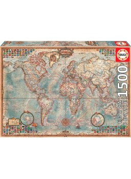 Puzzle El mundo, mapa político 1500 piezas
