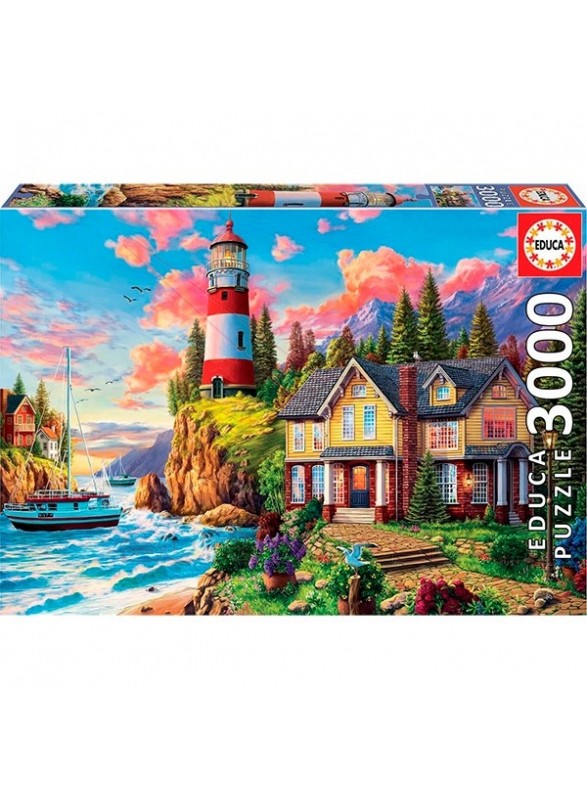 Puzzle 3000 piezas Faro cerca del oceáno