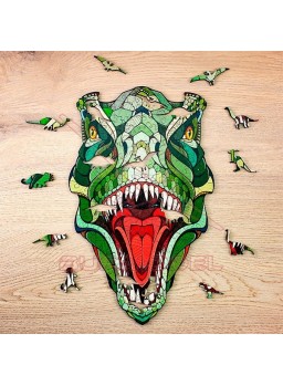 Puzzle de madera para montar un T-Rex con 570 piezas de dinosaurios